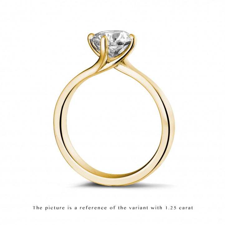 2.50 karat sarı altın tektaş pırlanta yüzük