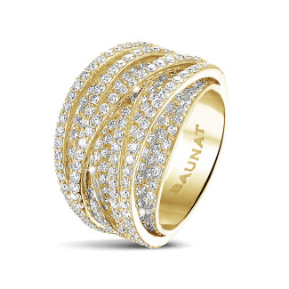 3.50 karat yuvarlak pırlantalı sarı altın yüzük