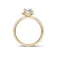 1.50Ct oval pırlantalı sarı altın halo yüzük