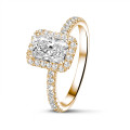1.kırmızı altın, yuvarlak pırlantalı, parlak kesim pırlantalı 50 karat tektaş halo yüzük