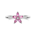 Markiz Kesim Pembe Safir Yapraklı Flowers Yüzük