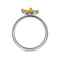 Markiz Kesim Sarı Safir Yapraklı Flowers Yüzük