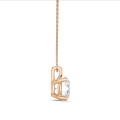 1.00 karat kırmızı altın yuvarlak pırlantalı tektaş kolye ucu