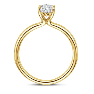 Süslü şekilli mücevherler - 2.00Ct markiz pırlantalı sarı altın tektaş yüzük
