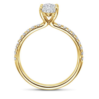 Yüzükler - 1.50Ct markiz pırlantalı sarı altın tektaş yüzük