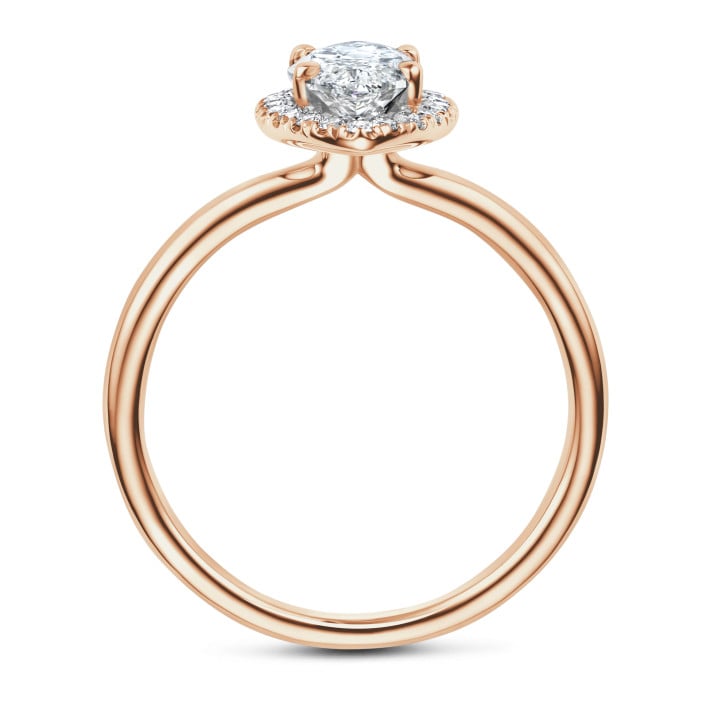 1.50Ct markiz pırlantalı kırmızı altın halo yüzük