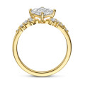 0.70 karat sarı altın solitaire cluster yüzük. prenses kesim pırlanta