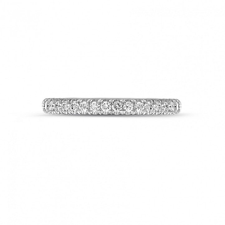 0.35 karat sonsuzluk yüzüğü (yarım set) platin, yuvarlak pırlantalı