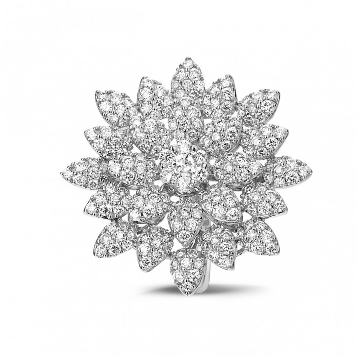 1.beyaz altından 35 karat pırlanta Flowers yüzük