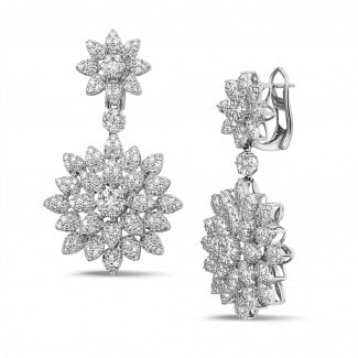 Küpeler - 3.beyaz altından 65 karat pırlanta Flowers küpe