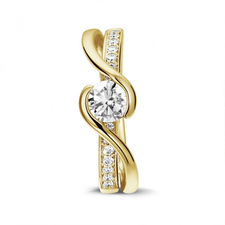 0.50 karat sarı altın tektaş pırlanta yüzük
