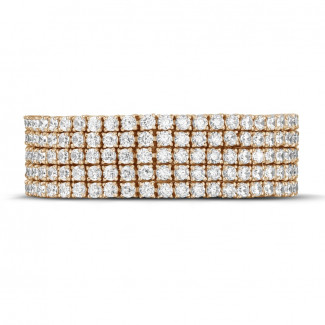 Yüksek Mücevherat - 25.90 Ct genişliğinde kırmızı altın tenis bileziği