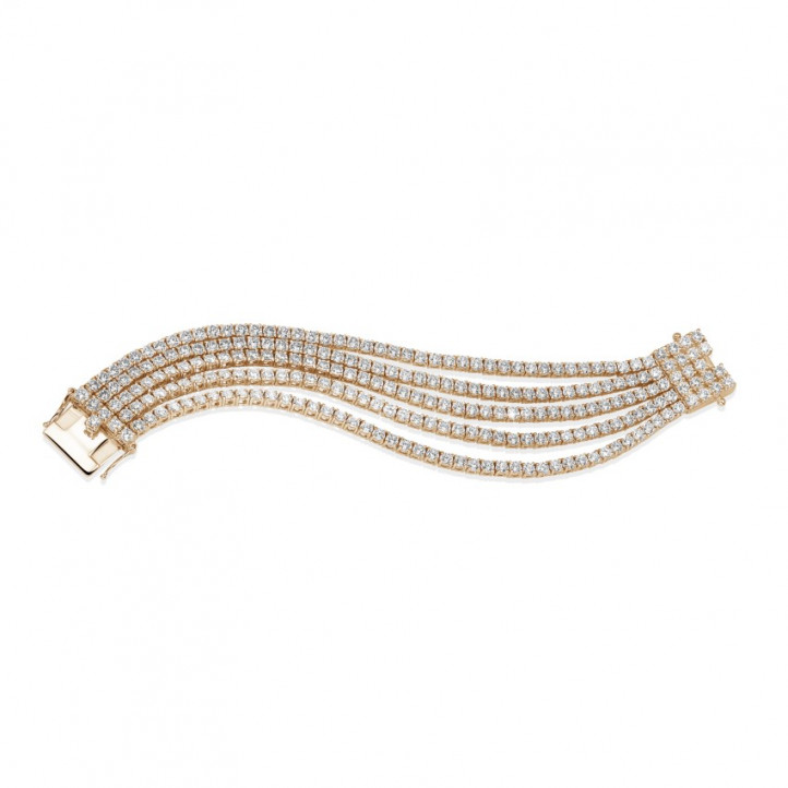 25.90 Ct genişliğinde kırmızı altın tenis bileziği