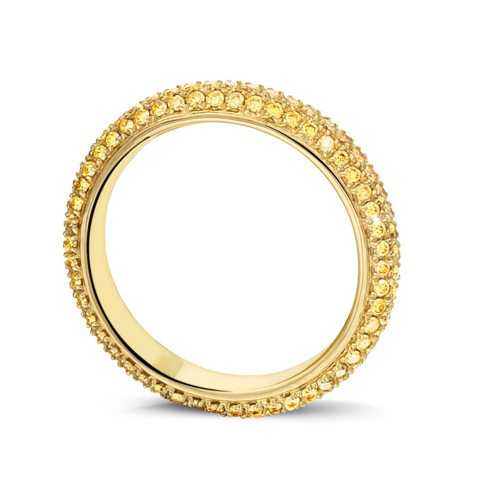 0.85 karat sonsuzluk yüzüğü (tam set) sarı altın ve sarı pırlanta