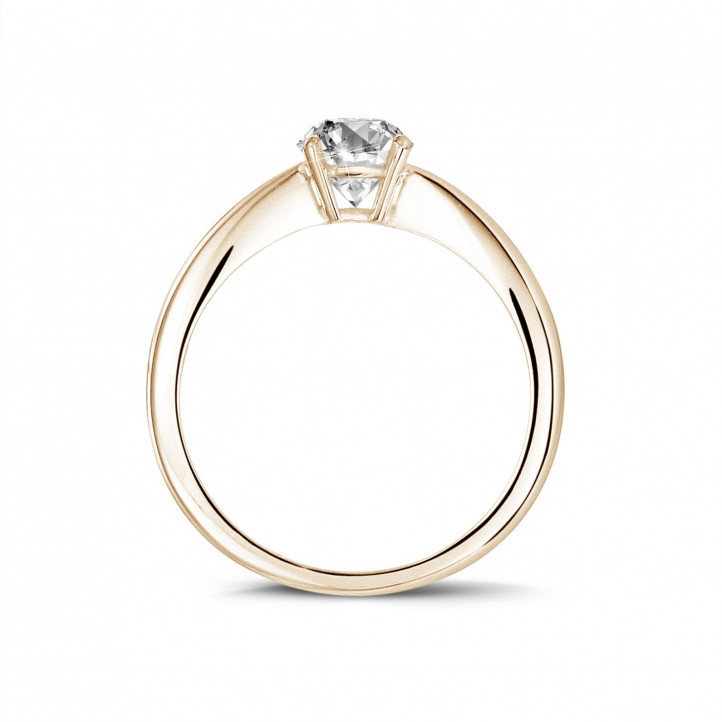 0.58 karat oval pırlantalı kırmızı altın tektaş yüzük
