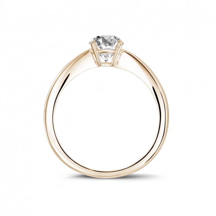 0.58 karat oval pırlantalı kırmızı altın tektaş yüzük