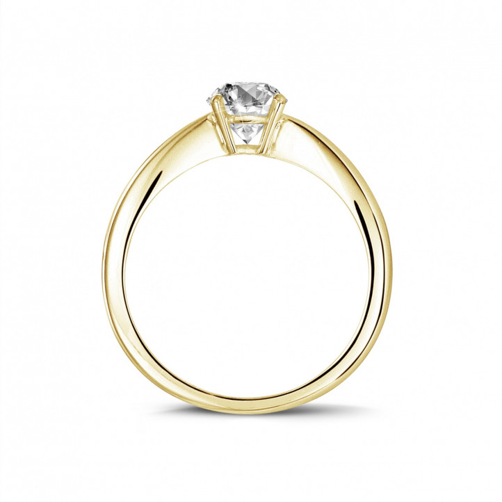 0.58 karat oval pırlantalı sarı altın tektaş yüzük