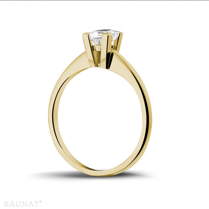 0.50 karat prenses pırlantalı sarı altın tektaş yüzük