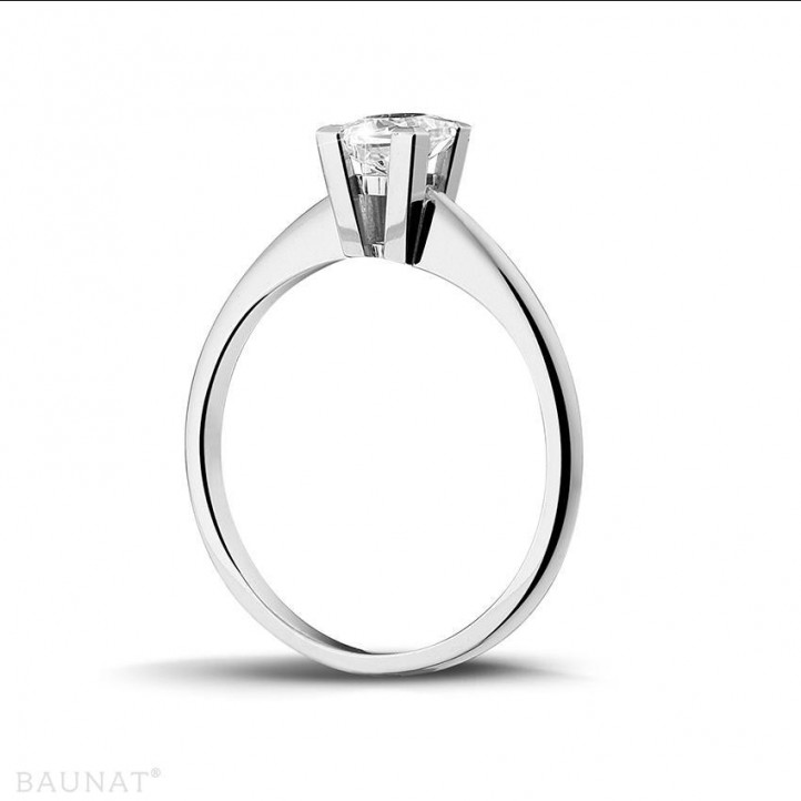 0.50 karat prenses pırlantalı platin tektaş yüzük
