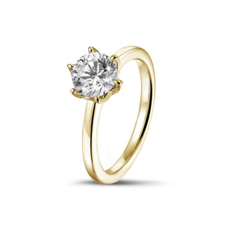 钻石戒指 - BAUNAT Iconic 系列 1.00克拉黄金圆钻单钻戒指