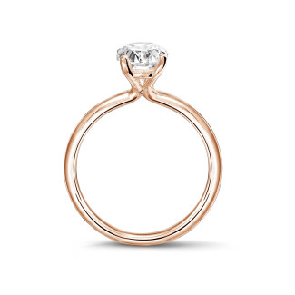 钻石戒指 - 1.00克拉玫瑰金椭圆形单钻戒指
