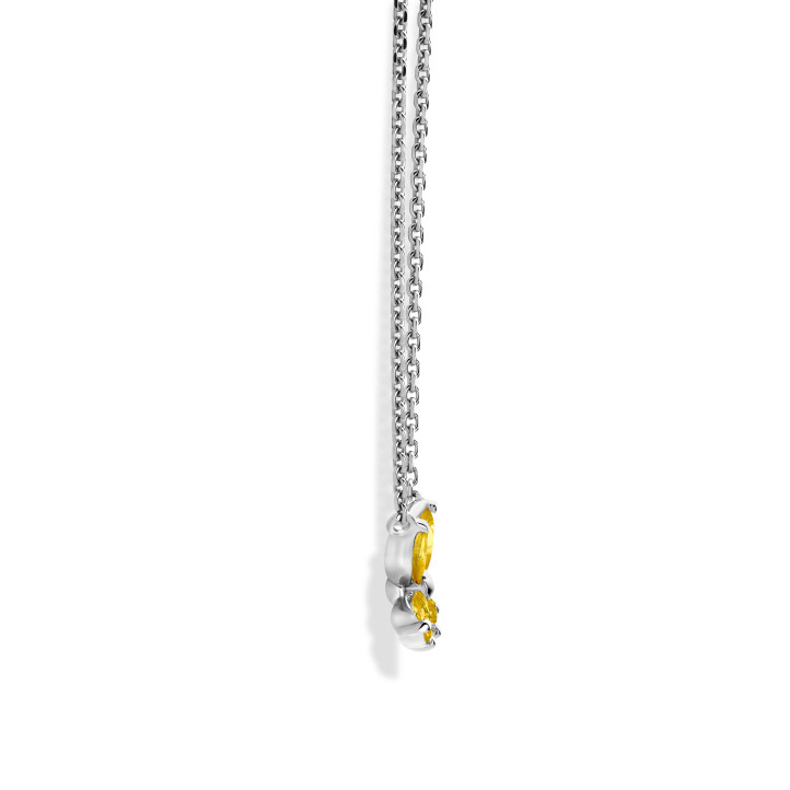 白金马眼形黄色蓝宝石蝴蝶吊坠