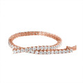 4.00克拉玫瑰金钻石网球手链