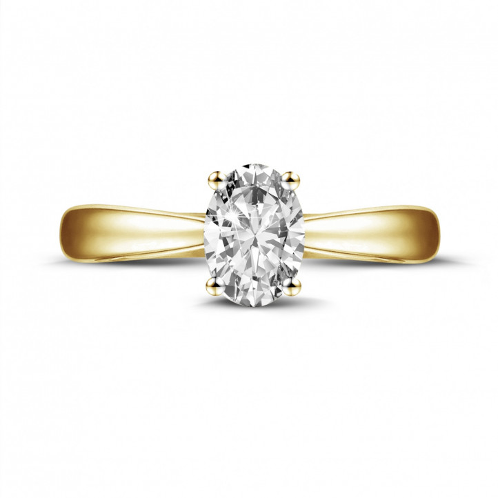 0.58克拉黄金椭圆形单钻戒指
